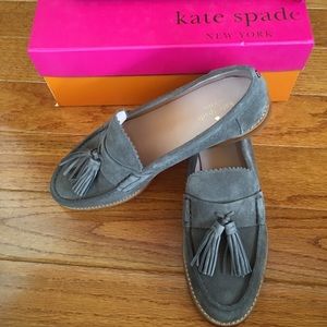 Brand new Kate Spade taupe leather loafers!